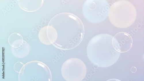 은은한 바람과 하늘색 버블이 흩날리는 청명한It's clear and clear with gentle winds and sky blue bubbles