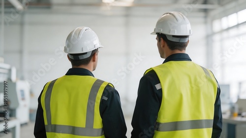 Two workers in safety gear