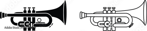 Trumpet music instrument icons Vector