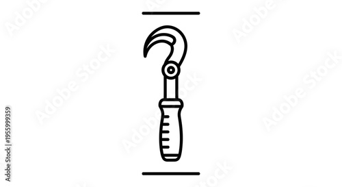 Plumbing Tool Icon: Adjustable Pipe Wrench, Plumbing Equipment, Professional Tool