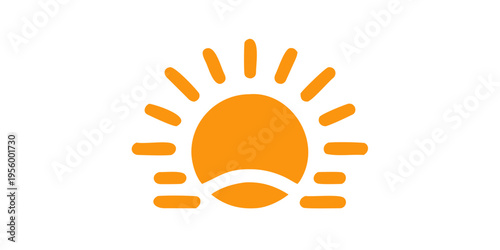 Orange sunburst graphic with a central oval shape against black