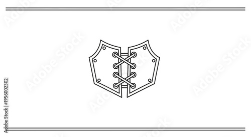 Medieval Leather Armor Corset Lacing Icon Vector Illustration