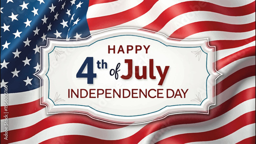 Happy 4th of July Independence Day American flag vector banner