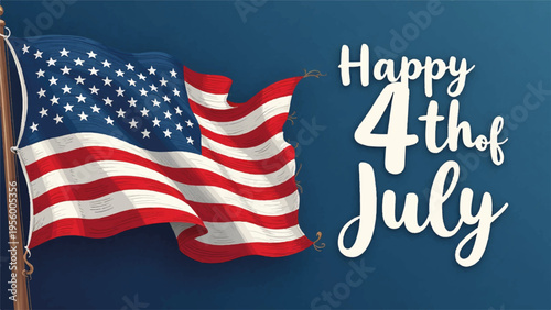 American flag 4th of July celebration vector