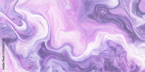 Abstract swirling lavender and violet hues create a mesmerizing display of organic art, evoking the ethereal beauty of a dreamscape. This fluid.