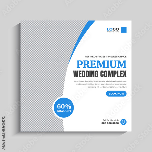 Luxury Wedding Venue Social Media Instagram Post Banner Template