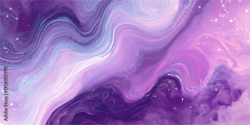 Abstract an immersive and dreamlike artistic rendering of a flowing marbled texture, creating a captivating visual experience with seamless gradient of purple and white.