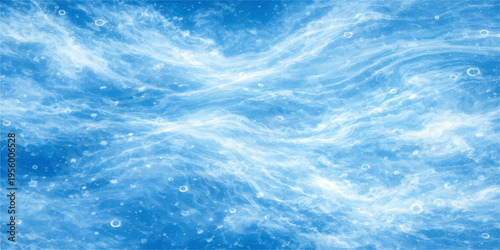 Abstract mesmerizing capture of the ocean's depths, portraying an ethereal dance of light and water. The image evokes a sense of tranquility and exploration.