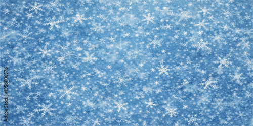Abstract a gentle winter scene showcases a multitude of snowflakes, dancing gracefully against a serene, light blue backdrop. An artistic portrayal of the delicate beauty of winter.