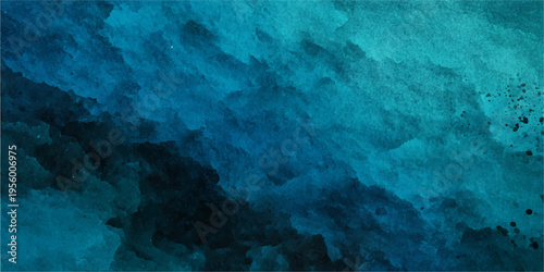 Abstract painting of the sea, revealing a vast ocean with striking turquoise, blue, and navy gradients in an artistic rendition.