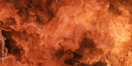 Fiery, abstract artwork showcases a vibrant blend of warm hues, reminiscent of the celestial bodies, with intricate textures.