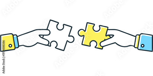 Hands connecting puzzle pieces representing ukraine and european union solidarity