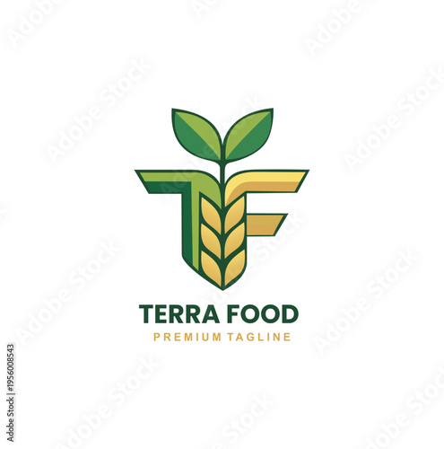 Professional modern logo for organic food agriculture and farm products.