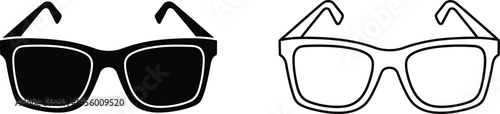 Black and white illustration of sunglasses Vector