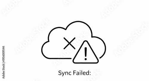 Cloud sync failure warning icon.