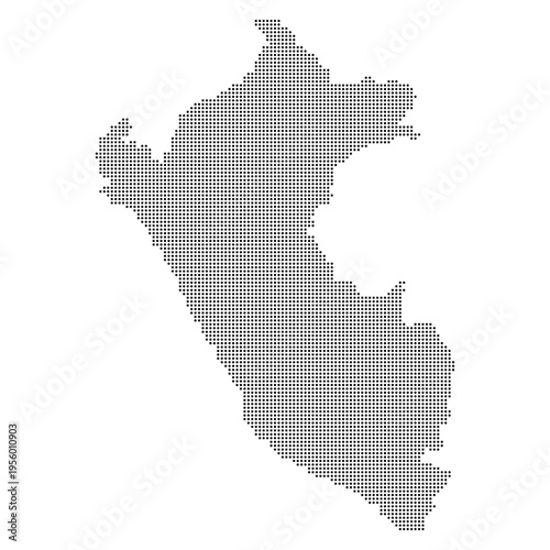 vector map of the peru with polka dot theme