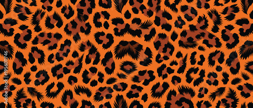 Vibrant wild animal fur skin pattern with distinctive spots, creating a natural camouflage background. Exotic wildlife texture design
