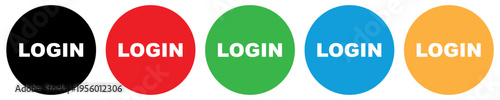 Login button icon set in four colors . Web login button icon . Vector illustration