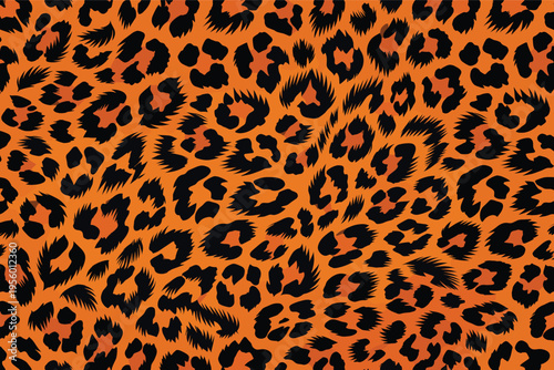 Vibrant wild animal skin pattern featuring a bold fur texture, providing natural wildlife camouflage. This exotic background design seamlessly captures the essence of the jungle
