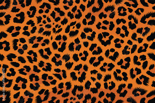 A striking, vibrant animal wildlife skin pattern featuring the distinct fur markings of a leopard, providing natural camouflage, ideal for a captivating background design