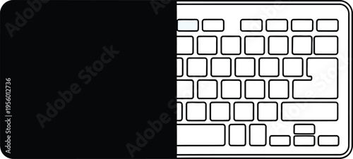 Black and white keyboard illustration Vector