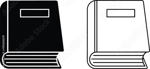 Black and white books side by side Vector