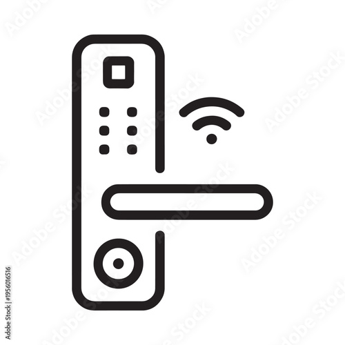 Simple black and white line drawing of a modern tv remote control