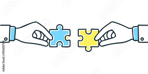 Hands connecting puzzle pieces symbolizing unity and collaboration