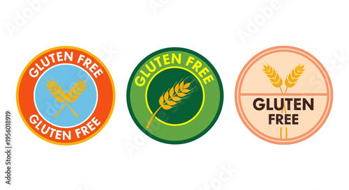 Gluten Free Labels Set - Icons for Allergy and Dietary Restrictions