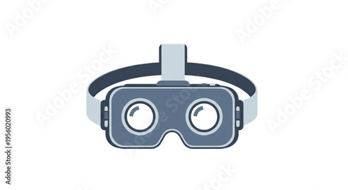 Flat design illustration of a virtual reality headset for immersive digital experiences.