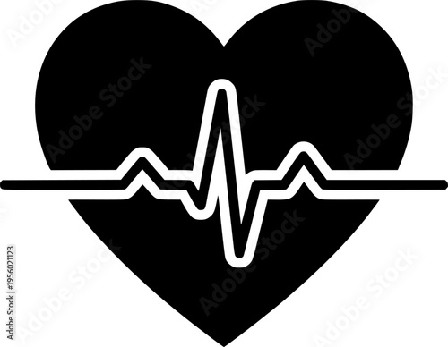 heartbeat ekg on white background for web and graphic design
