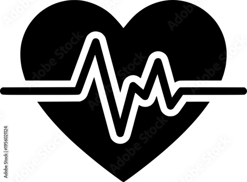 heartbeat ekg on white background for web and graphic design
