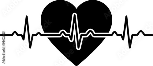heartbeat ekg on white background for web and graphic design
