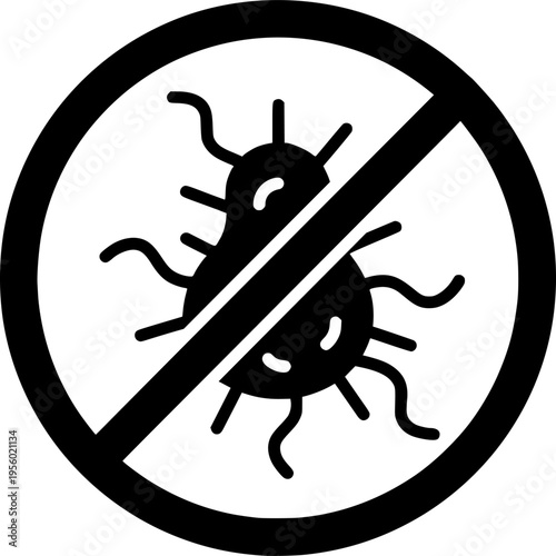 anti bacterial symbol on white background for web and graphic design
