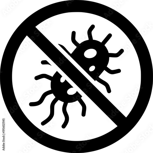 anti bacterial symbol on white background for web and graphic design
