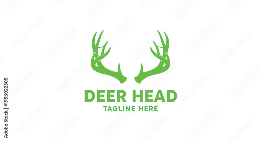 Fototapeta premium Deer antlers logo icon design, vector illustration of deer horns