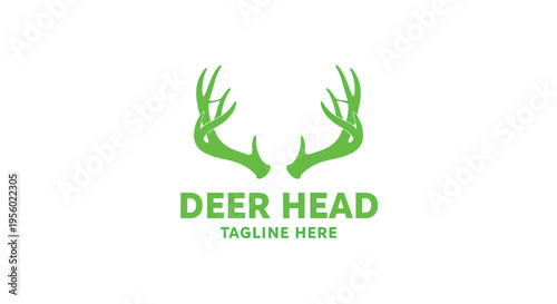 Deer antlers logo icon design, vector illustration of deer horns