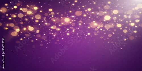 Abstract a mesmerizing array of luminous particles dance across a rich, purple canvas, sparkling and shimmering with ethereal beauty. capturing the enchanting magic and radiant allure.