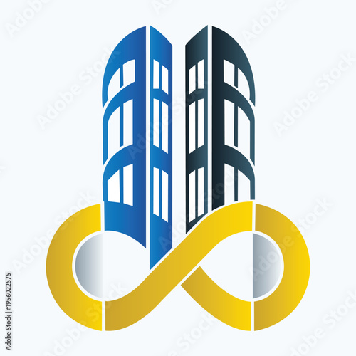 Modern Real Estate Logo Buildings Infinity Property Business Branding Design