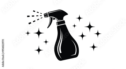 Spray bottle icon for cleaning service, vector illustration of a detergent sprayer, household cleaning tool symbol