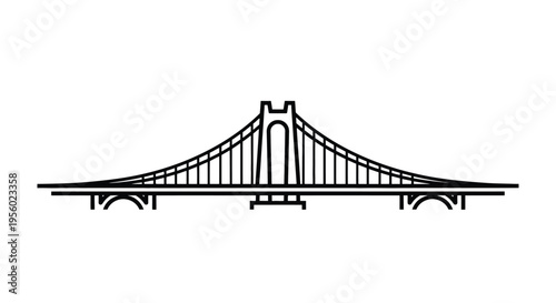 Vector illustration of a suspension bridge icon