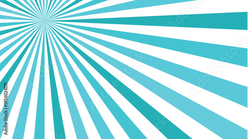 Bright Cyan Sunburst Abstract Background Design