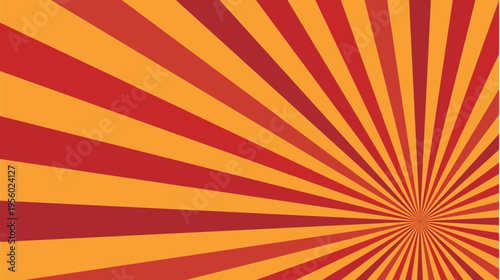 Bright Sunburst Red and Orange Radial Background Design