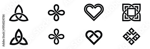 Endless knot cultural buddhism symbol intertwined celtic knot medieval decoration