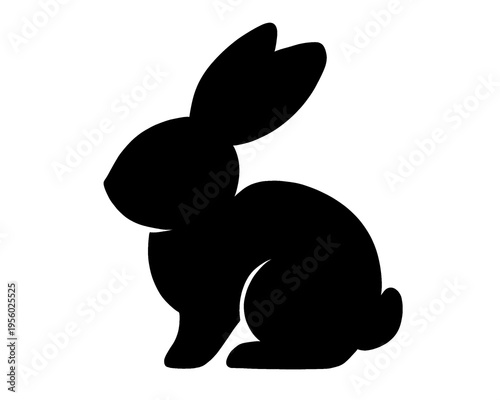 black silhouette of a rabbit, vector illustration

