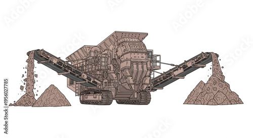 Large Industrial Rock Crusher Machine.