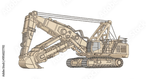 Large Excavator Machine Heavy Industry Equipment.