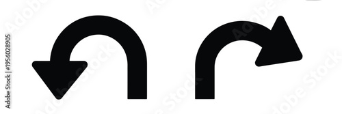 Direction icons arrow sign set one way u turn left right navigation vector