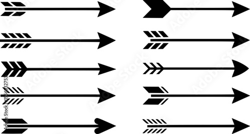 Collection of Black Arrow Pointing Right White Background direction symbol