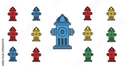 Colorful Fire Hydrant Water Tower.